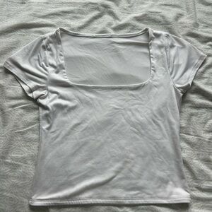 Classic White Square Neck Women’s Top